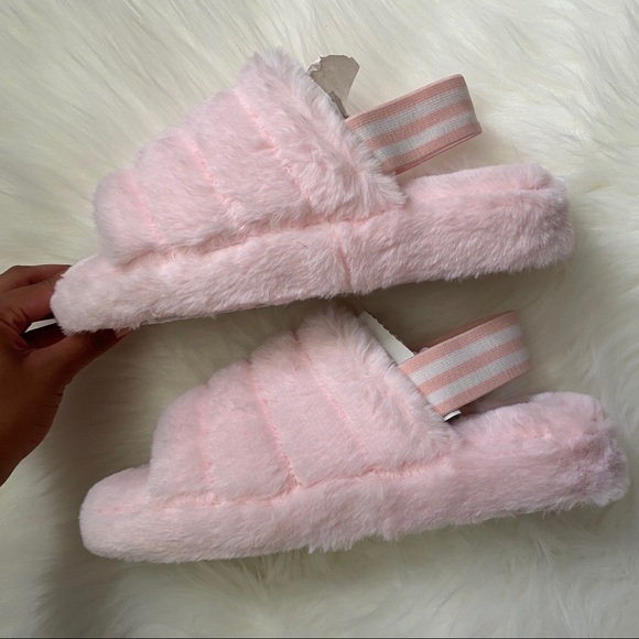PINK Furry Sling Back Slipper Sandal - Picture 5 of 5